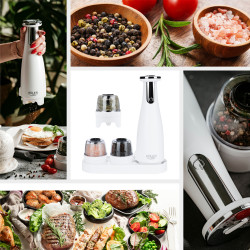 Adler AD 4449W Electric Grinders, 3-Pack, 150 ml, USB, Li-Ion 1500mAh, Ceramic Blades, White