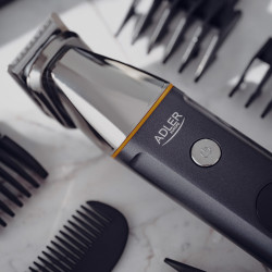 Adler AD 2946 5-in-1 Men's Grooming Kit, 600 mAh, 6 attachments, 60-minute runtime, LCD display, Black/Stainless Steel