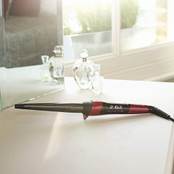 Remington CI96W1 Silk Curling Wand, LCD, 220°C, Ceramic, Auto Shut-Off, Red/Black