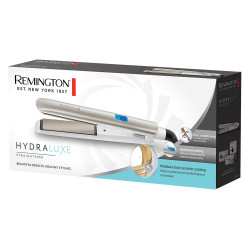 Ισιωτική μαλλιών Remington S8901 HYDRAluxe, 230C, Κεραμική πλάκα, σύστημα ιοντισμού, οθόνη LCD, Λευκό / Ασημί