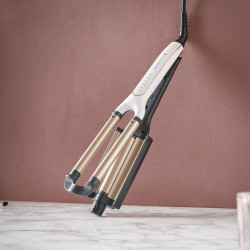 Remington CI91AW PROluxe Retro Curling Iron, For 4 Different Curl Styles, 150–210°C, Ceramic Coating, White/Black