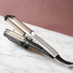 Remington CI91AW PROluxe Retro Curling Iron, For 4 Different Curl Styles, 150–210°C, Ceramic Coating, White/Black