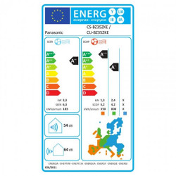 Aparat de aer conditionat invertor Panasonic CS-BZ35ZKE / CU-BZ35ZKE, 12000 BTU, A++/A+, Pana la 25 m², 20 dB, PM 2.5, Aerowings, Alb