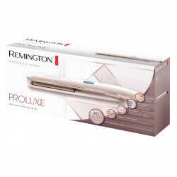 Placa pentru indreptat parul Remington PROluxe S9100, Placi ceramice Ultimate Glide, OPTIheat, 9 trepte temperatura, 230C, LCD, Alb