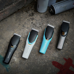 Remington Power X Series X4 HC4000 Hair Clipper, Rechargeable, 0.5–35 mm, 60-minute runtime, Stainless steel blades, LED indicator, White/Blue