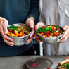 Black+Blum Meal Prep Food Container FBSS-BL-L017, 950 ml, Round, Oven-safe, BPA-free, Stainless steel, Gray/Red
