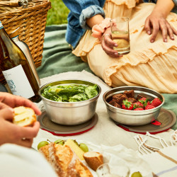 Black+Blum Meal Prep Food Container FBSS-BL-L017, 950 ml, Round, Oven-safe, BPA-free, Stainless steel, Gray/Red