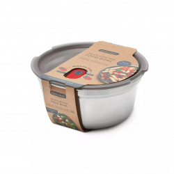 Black+Blum Meal Prep Food Container FBSS-BL-L017, 950 ml, Round, Oven-safe, BPA-free, Stainless steel, Gray/Red