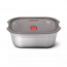 Black+Blum Meal Prep Food Container FBSS-BX-L017, 1.2 L, Rectangular, Oven-safe, BPA-free, Stainless steel, Gray/Red