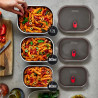 Black+Blum Meal Prep Food Container FBSS-BX-L017, 1.2 L, Rectangular, Oven-safe, BPA-free, Stainless steel, Gray/Red