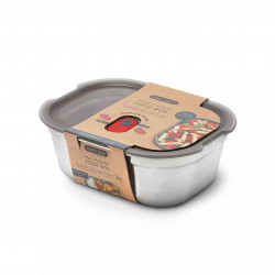 Food Box Black+Blum Meal Prep FBSS-BX-M017, 900 ml, téglalap alakú, sütőbe való, BPA mentes, rozsdamentes acél, szürke/fekete