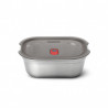 Black+Blum Meal Prep Food Container FBSS-BX-S017, 600 ml, Rectangular, Oven-safe, BPA-free, Stainless steel, Gray/Red