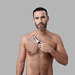 Remington Omniblade HG3000 Face and Body Trimmer, 40-minute runtime, 6 attachments, Cordless, White/Black