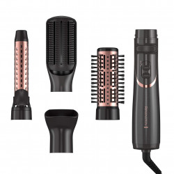 Четка за сушене и стилизиране Remington Curl and Straight Confidence AS8606, 800W, Керамично покритие, Йонизация, Cool Shot, Черен/Розов