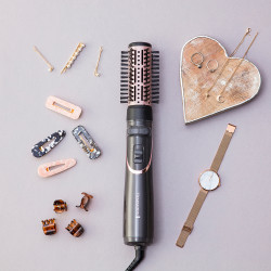 Remington Curl and Straight Confidence AS8606 Hair Dryer and Styler, 800W, Ceramic Coating, Ionization, Cool Shot, Black/Pink