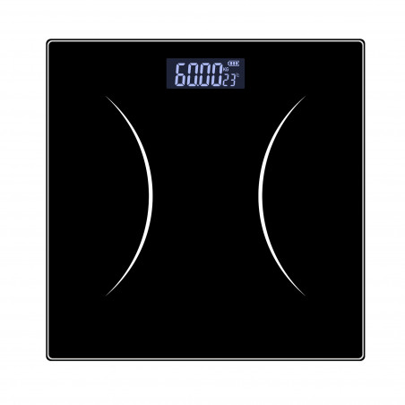 Rosberg R51650G Digital Scale, Up to 180 kg, LCD Display, 2 x AAA Batteries, Black
