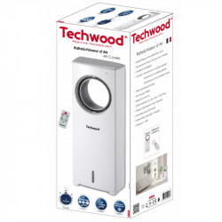 Techwood TRF-7008 Fanless Cooler and Humidifier, 110W, Oscillation, 3.22 m/s, 7.14 m³/min, 3 speeds, Timer, White