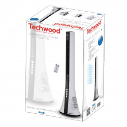 Techwood TVC-981T Tower Fan, 40W, Oscillation, 3 Speeds, Timer, White