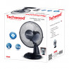 Ventilator de masa Techwood TVE-239, Diametru 23 cm, 25W, Oscilatie, 2 viteze, Negru