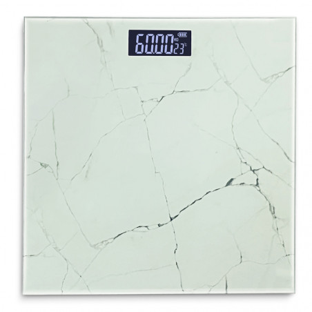 Rosberg R51650G Digital Scale, Up to 180 kg, LCD Display, 2 x AAA Batteries, White/Marble