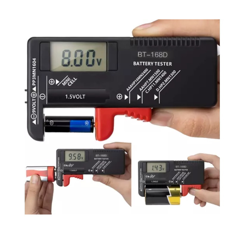 Тестер за батерии Bigstren, Съвместим с 29 вида батерии, LCD Дисплей