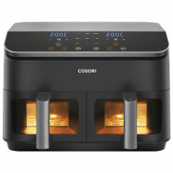 Cosori Dual Basket CAF-R901-AEU Hot Air Double Fryer, 1750 W, 8.5 L, 8 Programs, Timer, Touch Screen, Black