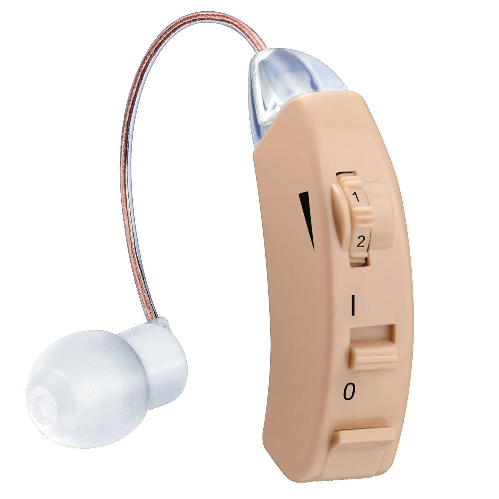 Слухов апарат Beurer HA 50, 128 dB, Зад ухото, Включени батерии, Бежов