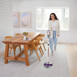 Вертикална прахосмукачка Shark IW3611EU, 240W, 0.4 л, 60 минути автономия, Разпознаване на ръбове и замърсявания, QuadClean, Антиалергеннa, LED, Бял