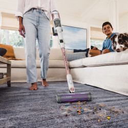 Aspirator vertical Shark IW3611EU, 240W, 0.4 L, 60 min autonomie, Detectare margini si murdarie, QuadClean, Antialergen, LED, Alb