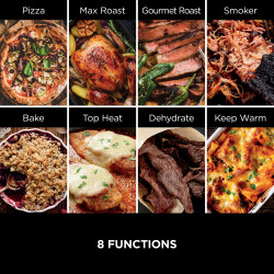 Ηλεκτρικός φούρνος Ninja Woodfire OO101EU, 2400W, 8 προγράμματα, Χρονοδιακόπτης, Οθόνη LED, Αυτόματη απενεργοποίηση, Κόκκινο/Μαύρο