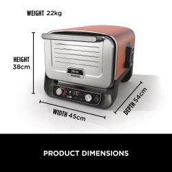 Ηλεκτρικός φούρνος Ninja Woodfire OO101EU, 2400W, 8 προγράμματα, Χρονοδιακόπτης, Οθόνη LED, Αυτόματη απενεργοποίηση, Κόκκινο/Μαύρο