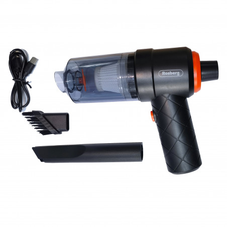 Rosberg R51001PV Handheld Vacuum Cleaner, 6 W, 2.8 kPa, 3.7 V, 0.1 L, 10-minute runtime, Black