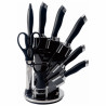 Oliver Voltz OV51633K9S 9-Piece Knife Set, Stand, Black/Silver