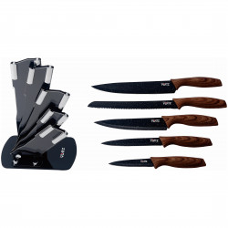 Oliver Voltz OV51633J5 Knife Set, 6 pieces, Marble Finish, Stand, Gray/Brown