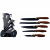 Oliver Voltz OV51633J5 Knife Set, 6 pieces, Marble Finish, Stand, Gray/Brown