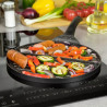Klausberg KH 1364 Double-Zone Frying Pan, 27 cm, Grill, Induction, Non-stick Marble Coating, Black
