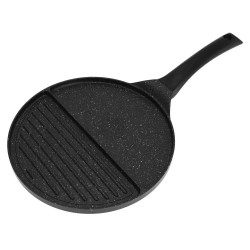 Klausberg KH 1364 Double-Zone Frying Pan, 27 cm, Grill, Induction, Non-stick Marble Coating, Black