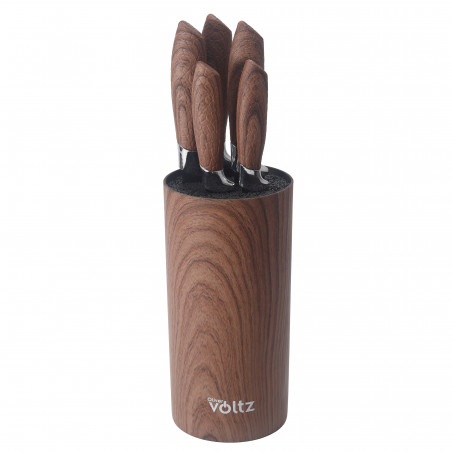 Oliver Voltz OV51633G5 Knife Set, 6 pieces, Marble finish, Stand, Brown