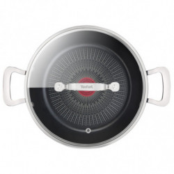 Уок Тиган Tefal G2557172 SHAL26CV M Unlimited, 26 см, Капак, Незалепващо покритие, Thermo-signal, Индукция, Черен