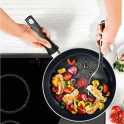 Tigaie Tefal C2920453 Force, 24 cm, Acoperire antiaderenta, Thermo-signal, Thermo-Fusion, Inductie, Negru