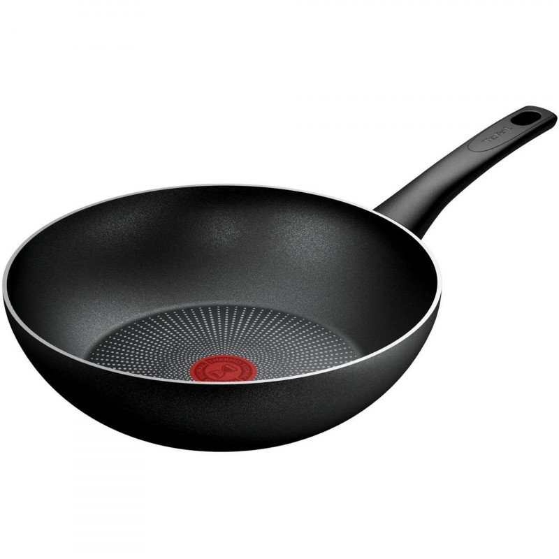 Τηγάνι Tefal Wok C2921953 Force, 28 cm, Αντικολλητική επίστρωση, Thermo-Fusion, Επαγωγή, Μαύρο