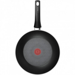 Tigaie wok Tefal C2921953 Force, 28 cm, Acoperire antiaderenta, Thermo-Signal, Thermo-Fusion, Inductie, Negru