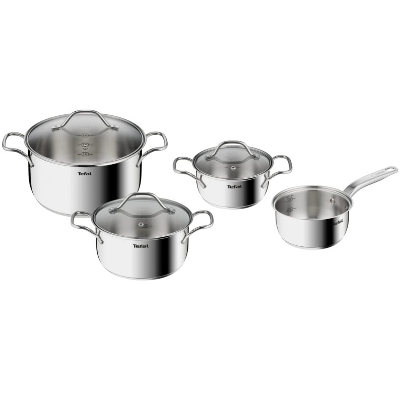 Set de aragaz Tefal B864S734, 7 piese, Scala de măsurare internă, Inducție, Inox