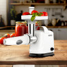 Rosberg R51991E Meat Grinder with Tomato Attachment, 800W, Reverse Function, White