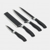 HausRoland HR010-1 Knife Set, 6 pieces, Peeler and Scissors, Black