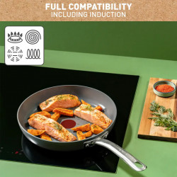 Tefal C4240743 Renew+ Frying Pan, 30 cm, Non-stick coating, Thermo-signal, Thermo-Fusion, Induction, Gray