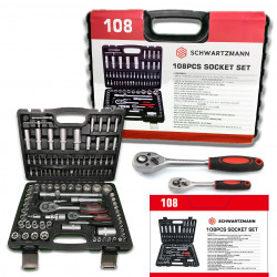 Schwartzmann SM-108 Tool Set, 108 pieces, Carrying Case, Chrome-Vanadium