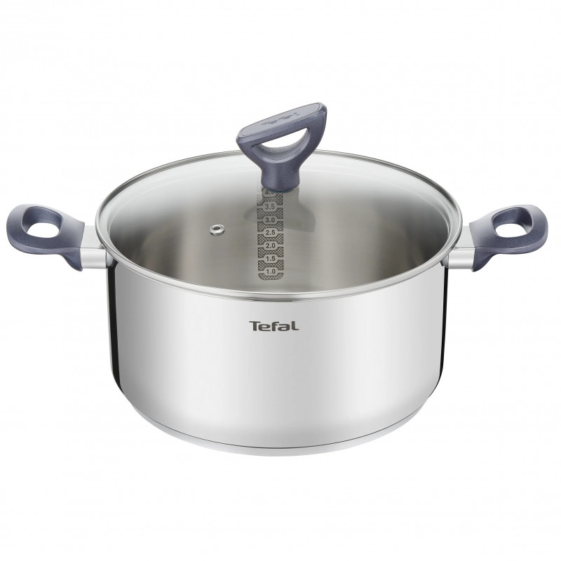 Oala Tefal G7124645 DAILY COOK, 24 cm, 4,5 l, termorezistent, inducție, fără PFOA, Inox