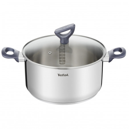 Oala Tefal G7124645 DAILY COOK, 24 cm, 4,5 l, termorezistent, inducție, fără PFOA, Inox