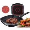 Tigaie grill Tefal B5674053, 26 cm, Acoperire titan, Fund DIFUSSION, Thermo-Signal, Thermo-Spot, Negru